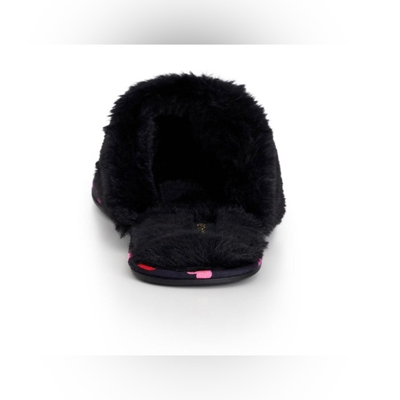 CLOUDWALKERS EXTRA WIDE FIT Ellie Print Slipper - black with hearts EUC - Picture 4 of 10